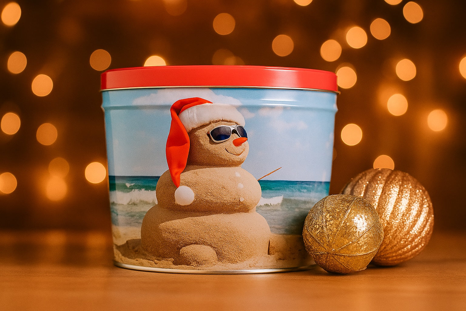 Fishers popcorn holiday collection on beach