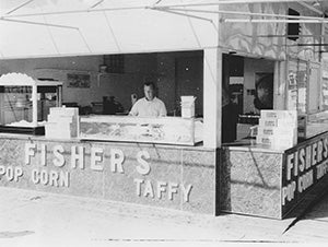 Fisher's popcorn on the boardwalk in ocean city