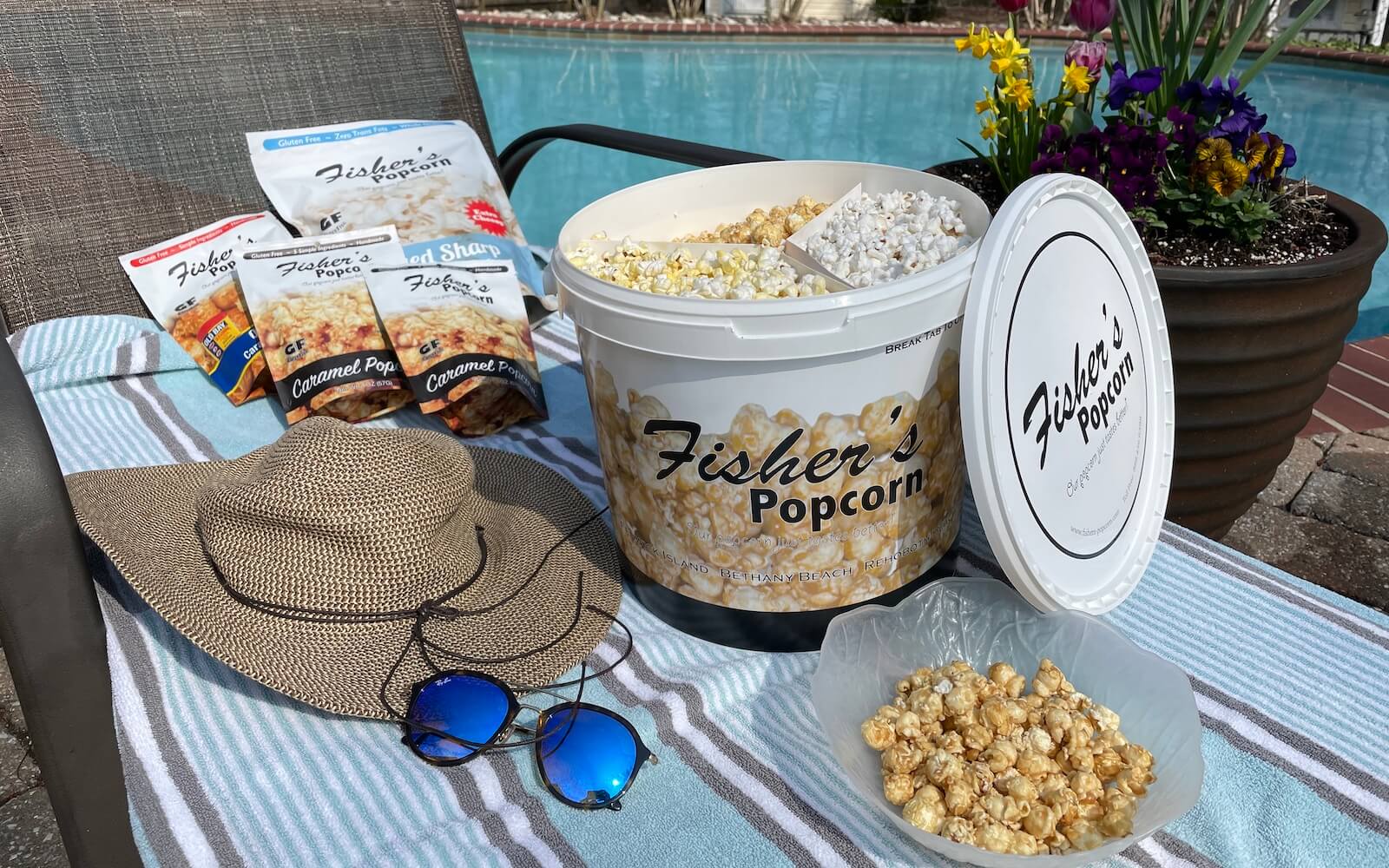 Fishers popcorn is the perfect corporate gift.  Fishers popcorn as a picnic