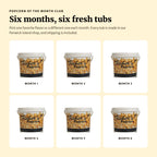 Six months of Fisher's Popcorn: one fresh tub delivered each month, made in Fenwick Island, shipping included